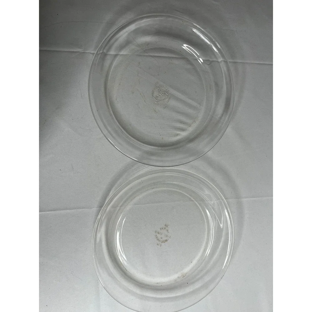 2 - Anchor Hocking Fire King Glass Pie Plate Ovenproof 9 Inch Clear